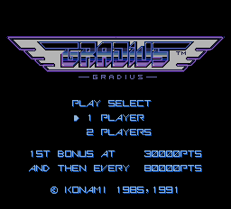 Gradius title screen for PC Engine